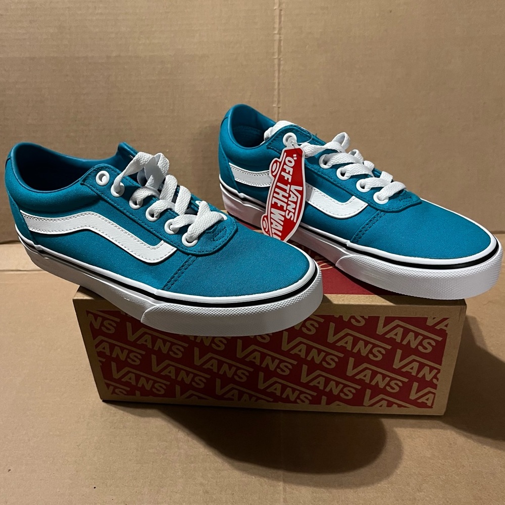 Vans Ward Lo Sneaker Canvas Tile Blue, Size 6, NIB